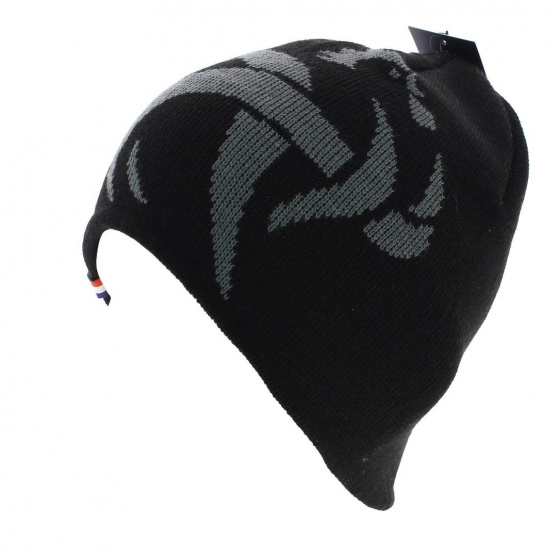 Official FFF short beanie in black with gray acrylic rooster