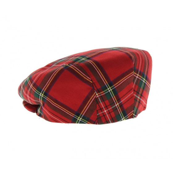 Casquette Plate - Tartan Rouge