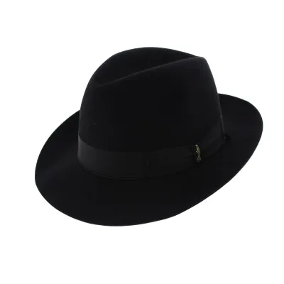 Chapeau Feutre Poil de Castor Noir Beaver - Borsalino Reference : 6425 | Chapellerie Traclet