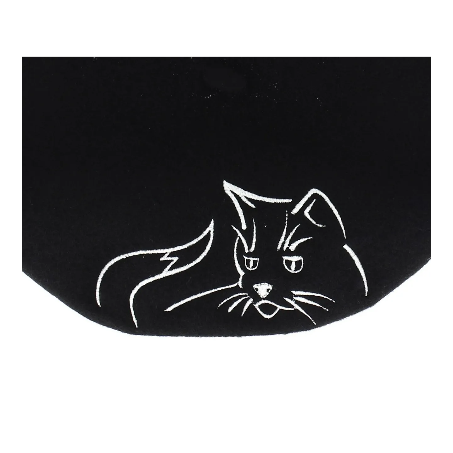 béret femme - broderie chat - Traclet, le spécialiste du chapeau Reference : 6448 | Chapellerie Traclet
