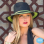 Traveller Hat Penelope Natural Fibers Black/Green - Rigon Headwear