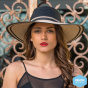 Two-tone black/brown natural fiber floppy hat - Rigon Headwear