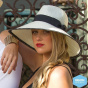 White Priscilla Wide Brim Hat Polyester - Rigon Headwear