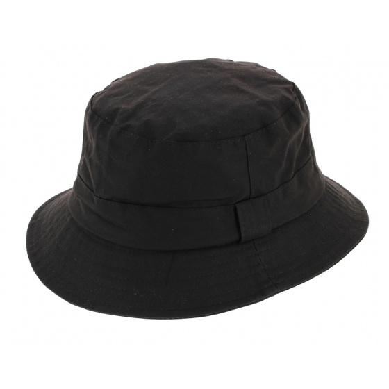 Brown Waxed Cotton Grolise Bucket Hat
