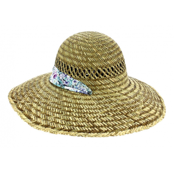 Natural Straw Tropical Sun Hat - Dorfman Pacific