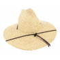 Wide-brimmed straw hat
