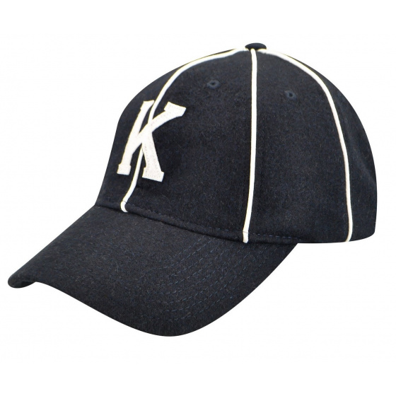 Vintage 8 Panel Navy Blue Wool Cap - Kangol