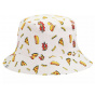 White Food Bucket Reversible Hat - Kangol