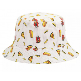 White Food Bucket Reversible Hat - Kangol