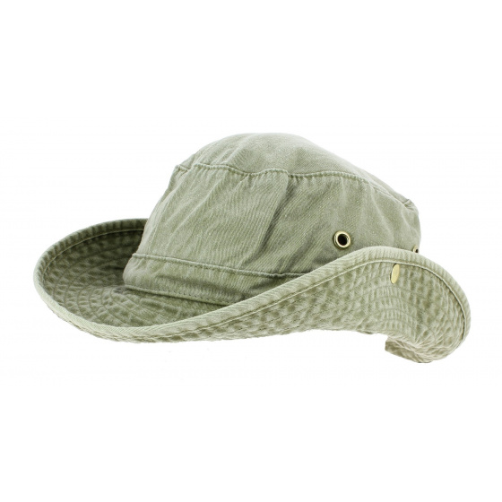 Washed Olive Cotton Jodhpur Bucket Hat - Broner Hats