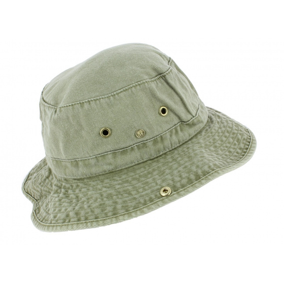 Washed Olive Cotton Jodhpur Bucket Hat - Broner Hats
