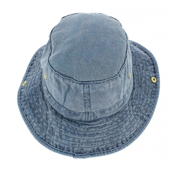 Omaru Bucket Hat Washed Blue Cotton - Broner Hats