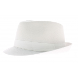 Kids' white cotton trilby hat