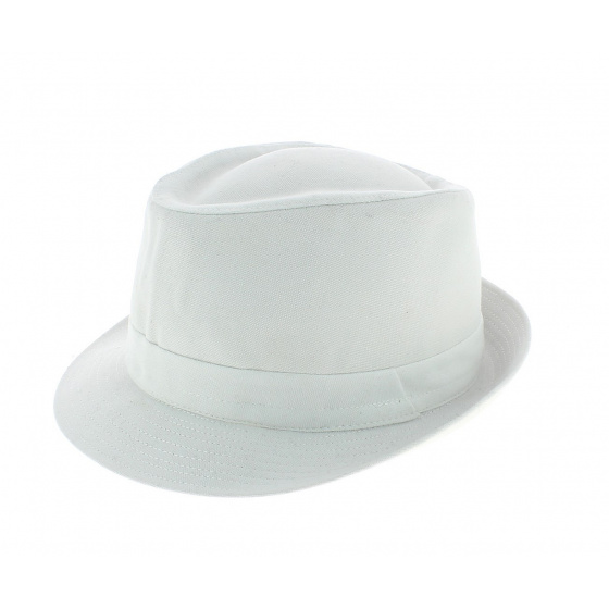 Kids' white cotton trilby hat