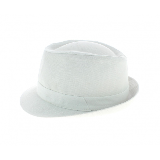 Kids' white cotton trilby hat