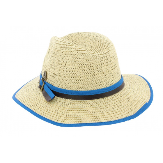 Traveller Hat Hodge Paper Straw Blue - Herman Headwear