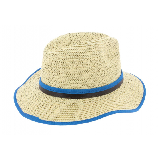 Traveller Hat Hodge Paper Straw Blue - Herman Headwear