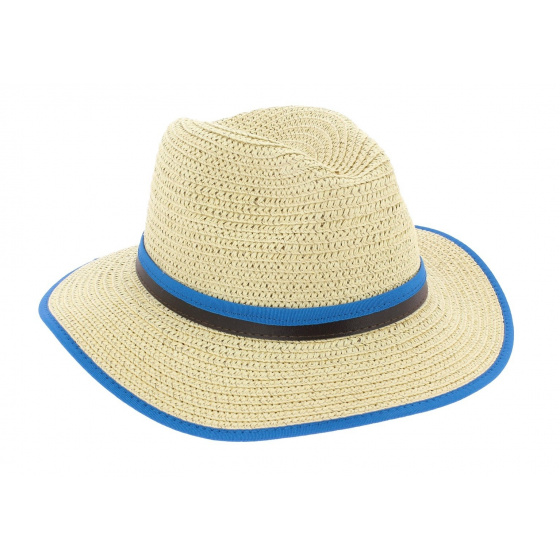 Traveller Hat Hodge Paper Straw Blue - Herman Headwear