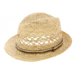 Natural Straw Covoma Trilby Hat - Wegener