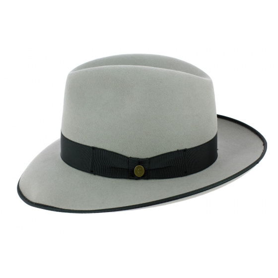 Gray Fur Felt President Fedora Hat - Guerra Gray Fur Felt President Fedora Hat - Guerra