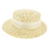 Canotier Femme Sidonie Ruban Naturel - Traclet Reference : 2561 | Chapellerie Traclet