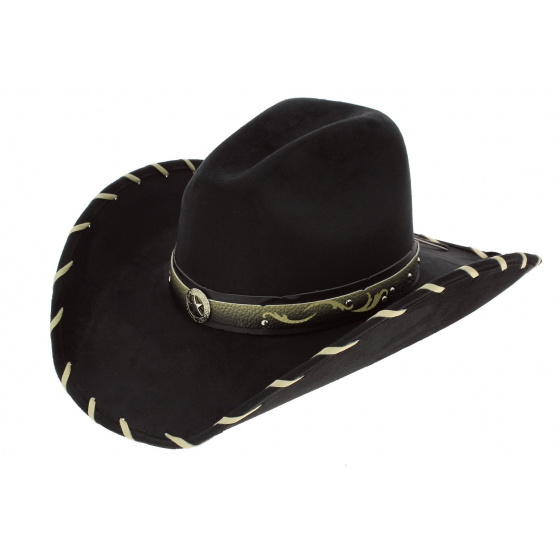 Chapeau Western Straight Shooter Noir - Bullhide Chapeau Western Straight Shooter Noir - Bullhide