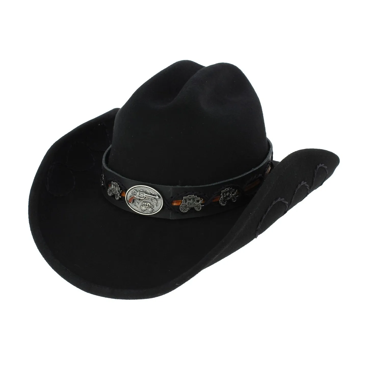 Chapeau de Cowboy Jesse Feutre Laine Noir - Bullhide Reference : 6709 | Chapellerie Traclet