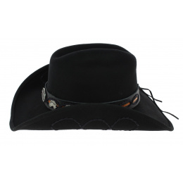 Jesse Cowboy Hat Black Wool Felt - Bullhide