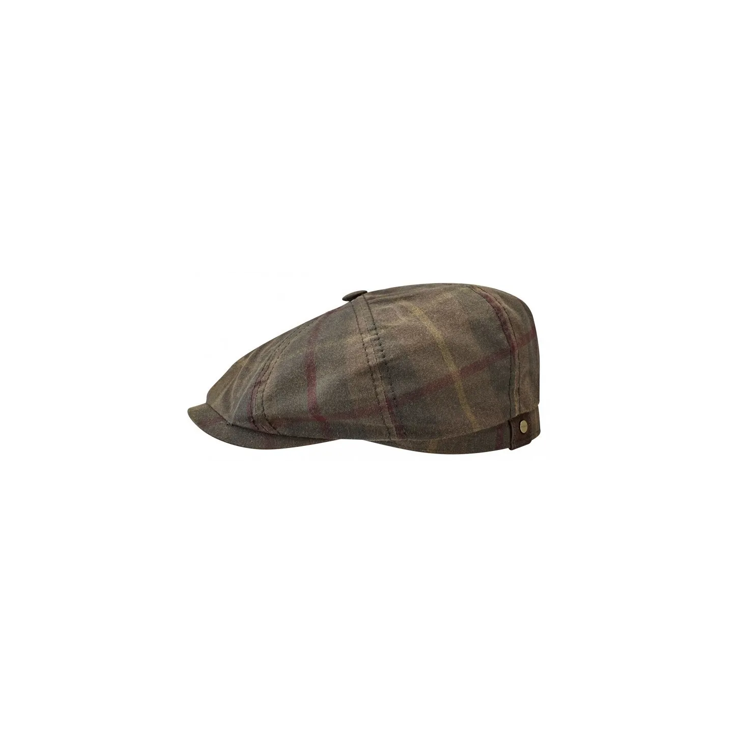 Casquette Hatteras Waxed Tartan marron beige - Stetson Reference : 6717 | Chapellerie Traclet