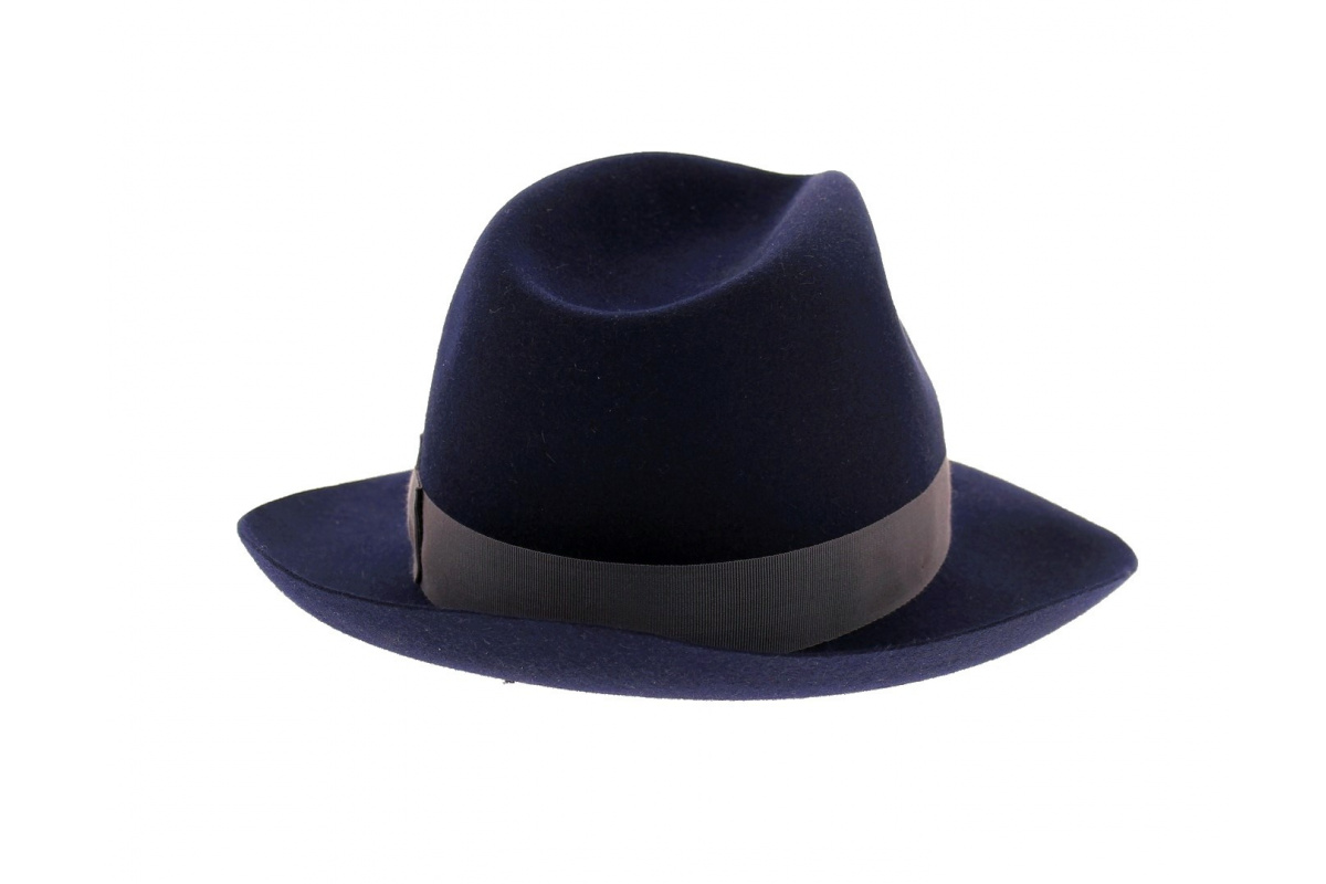 Chapeau Laine Feutre Bossalino – Bleu Marine – Taille 56 – Fait Main Italie