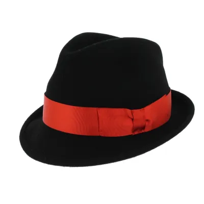 Chapeau Trilby Dilinger Feutre Laine Noir Pliable - Traclet Reference : 5386 | Chapellerie Traclet