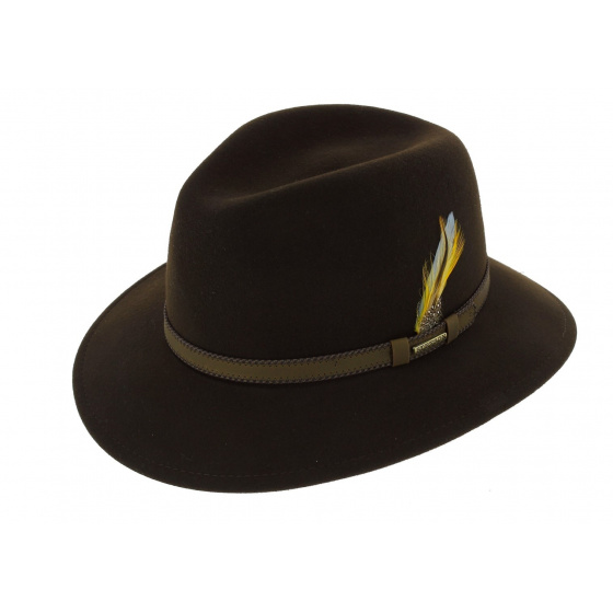 Rocklin Felt Wool Foldable Brown Hat - Stetson