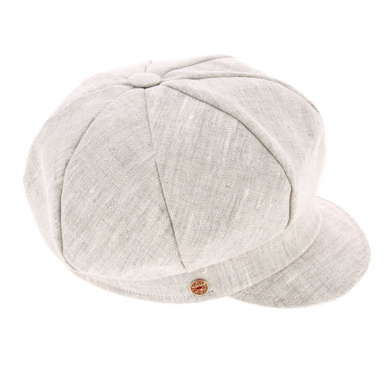 Antje Linen Beige Newsboy Cap - Mayser Antje Linen Beige Newsboy Cap - Mayser