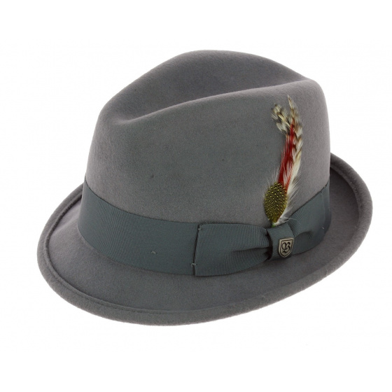Gray Wool Felt Gain Player Hat - Brixton