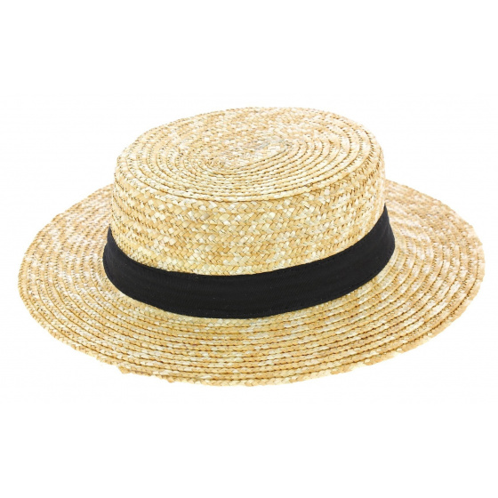 Large Size Natural Straw Boater Hat - Traclet Large Size Natural Straw Boater Hat - Traclet