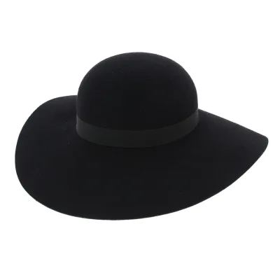 Black Foxes Wool Felt Wide-brimmed Hat - Traclet Reference: 6739 | Traclet Hat Shop