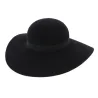 Black Foxes Wool Felt Wide-brimmed Hat - Traclet Reference: 6739 | Traclet Hat Shop