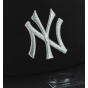 Cracked Flat Brim Snapback NY Yankees Black & Silver - 47 Brand