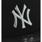Snapback Visière Plate Craquelée NY Yankees Noir & Argent - 47 Brand