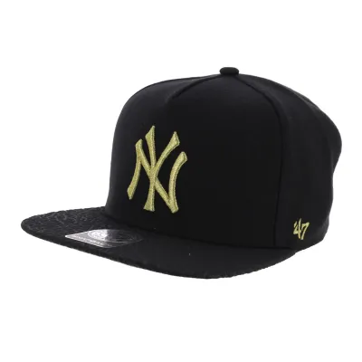 Snapback Visière Craquelée NY Yankees Noir & Or - 47 Brand Reference : 6752 | Chapellerie Traclet