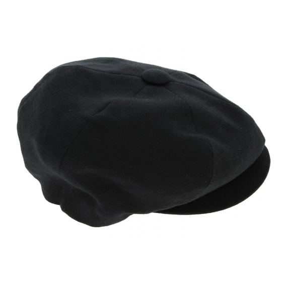 Newsboy Style Cliche Linen Cap Black - City Sport