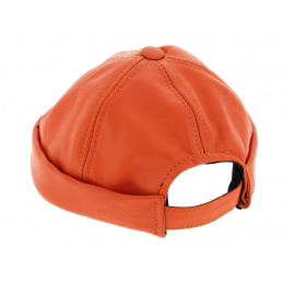 Bonnet Biker Cuir Corail - Bullet style Seven Jocker
