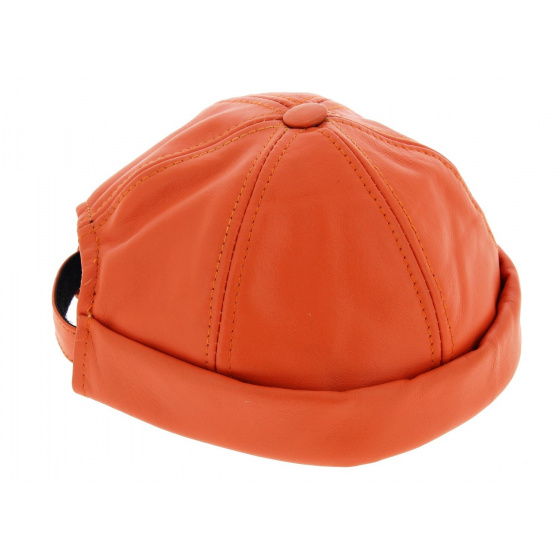 Bonnet Biker Cuir Corail - Bullet style Seven Jocker Bonnet Biker Cuir Corail - Bullet style Seven Jocker