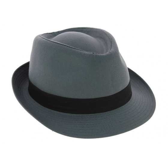 Chapeau Trilby Corleone Coton Bleu-Gris - Traclet Chapeau Trilby Corleone Coton Bleu-Gris - Traclet