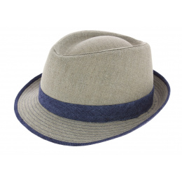 Beige Linen Trilby Hat Tropea - Traclet
