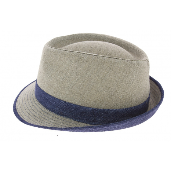 Beige Linen Trilby Hat Tropea - Traclet Beige Linen Trilby Hat Tropea - Traclet