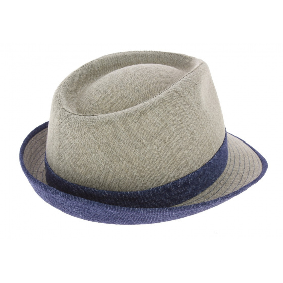 Beige Linen Trilby Hat Tropea - Traclet Beige Linen Trilby Hat Tropea - Traclet