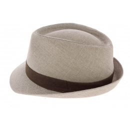 Trilby Pergole Linen Beige Trilby Hat - Traclet
