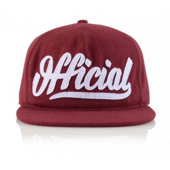 Burgundy Snapback Skate Logo Cap - Official