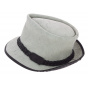 Grey Leather Trilby Fitzroy Leather Hat - Traclet